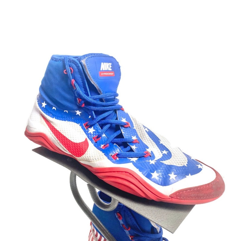 Nike Hypersweep Red White Blue USA Stars & Stripes Wrestling Shoes Men’s Size 10